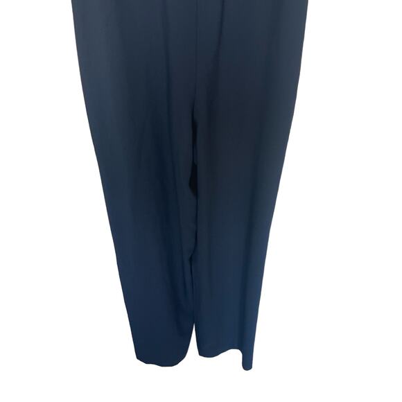 Dessy Collection Alana Spaghetti Strap Crepe Jumpsuit Midnight Navy Size 10 - Picture 4 of 10